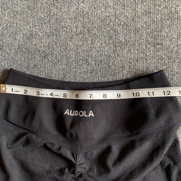 Aurola Women No Size Black Tight Workout Activewear Shorts with Booty Scrunch - Picture 7 of 10